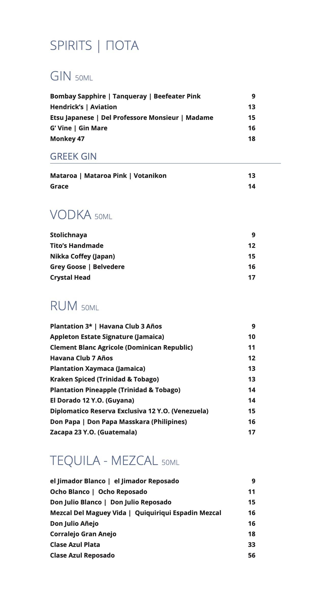 Beverage List 2025 – Ifestioni Restaurant Aressana Hotel 7