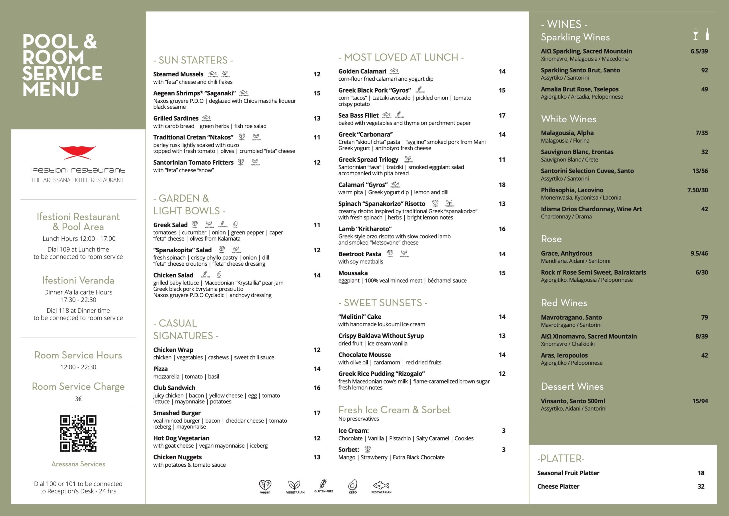 POOL & ROOM SERVICE MENU -1